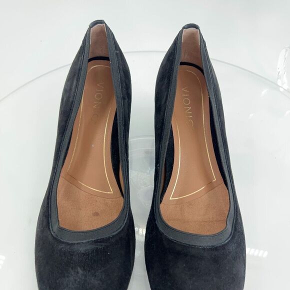 Vionic Womens Natalie Pump Size 8 Black Suede Tortoise Shell Heel Dress Shoe - Picture 5 of 16